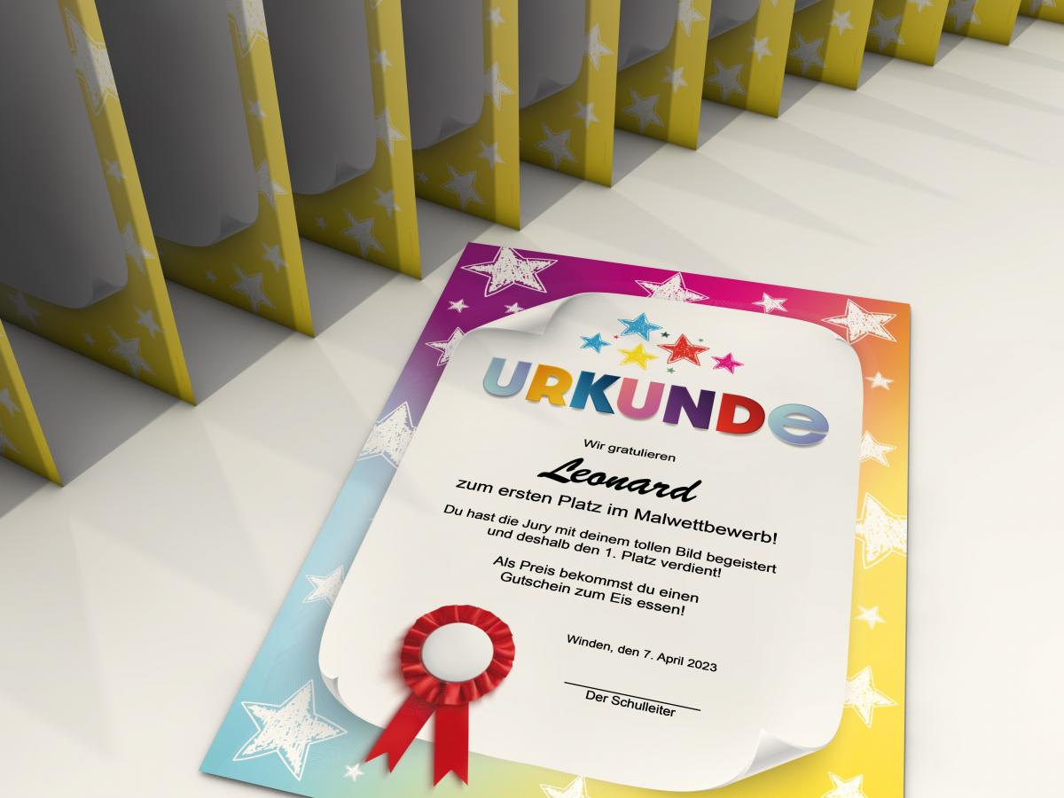 Urkundenpapier für Kinder